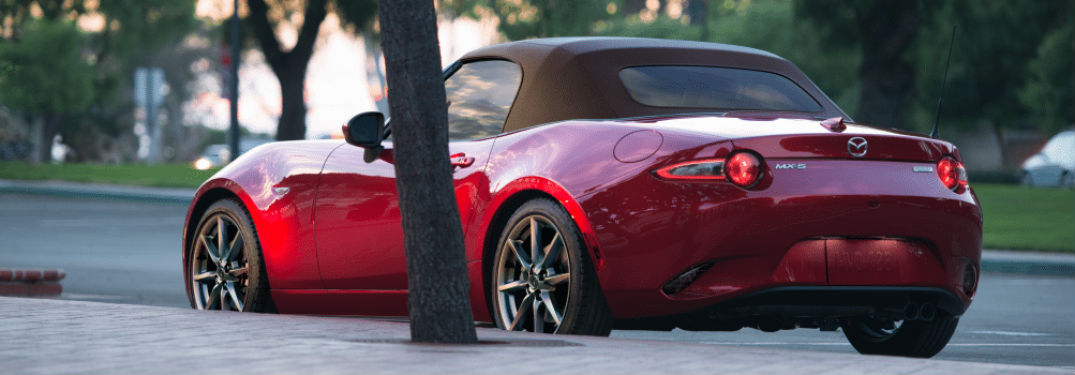 2019 Mazda MX-5 Miata exterior back fascia and drivers side parked on road