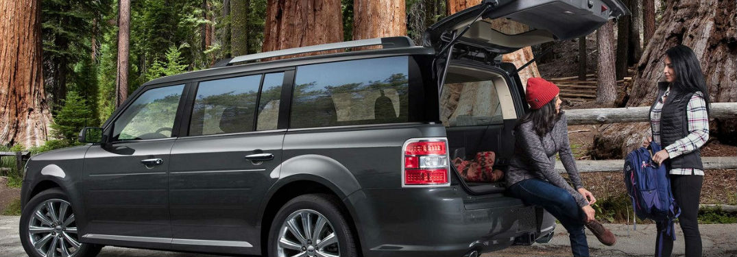 Ford Flex parked with rear liftgate open