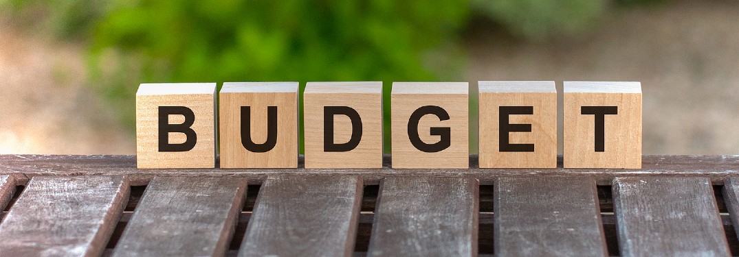 Wood blocks spelling the word 'budget'