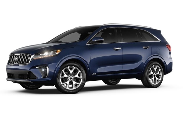 Imperial Blue 2020 Kia Sorento on White Background