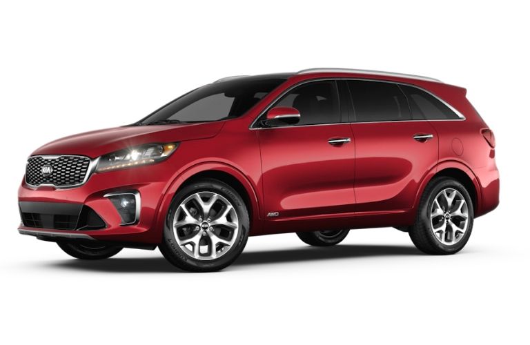 Passion Red 2020 Kia Sorento on White Background