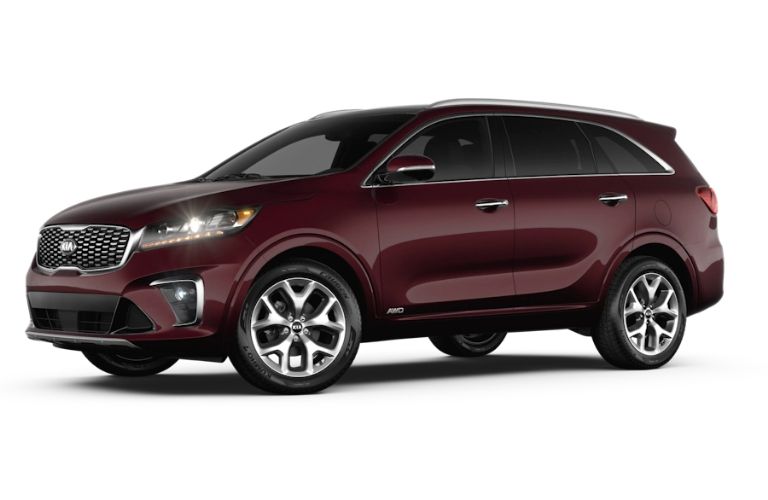 Sangria 2020 Kia Sorento on White Background