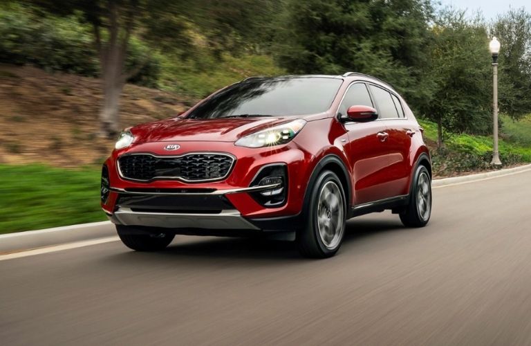 Red 2022 Kia Sportage On Road