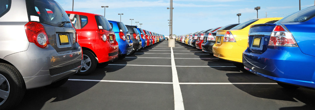 colorful cars for sale in lot