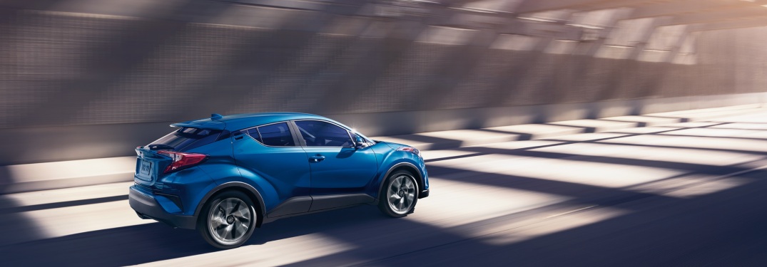 2019 Toyota C-HR driving down a tunnel