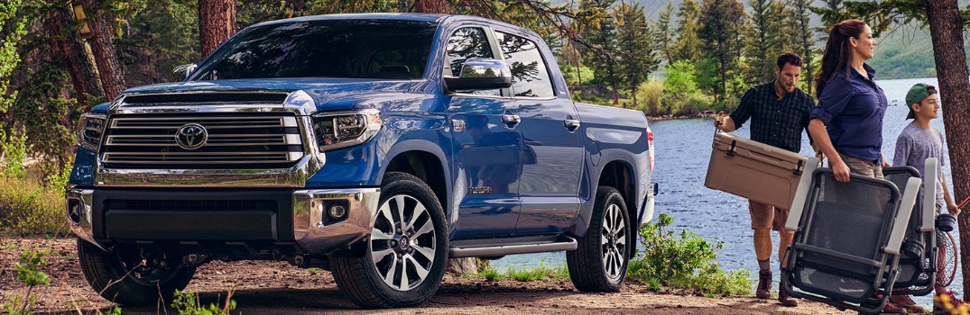 2020 Toyota Tundra with family walking away