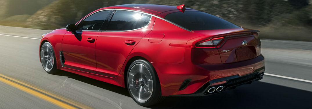 Kia Stinger driving on a road