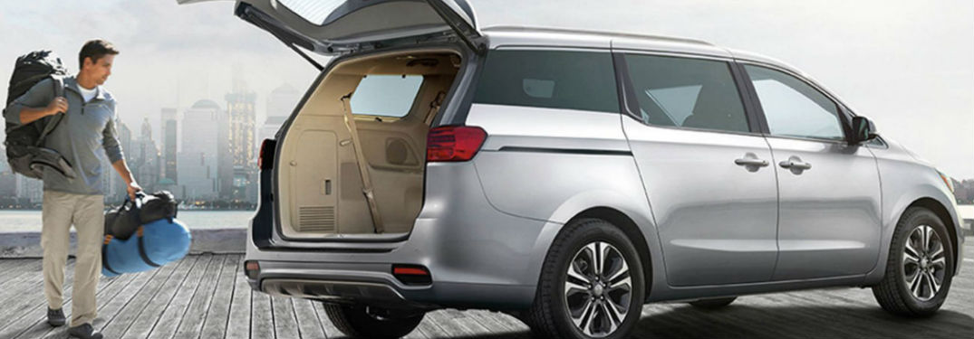 2020 Kia Sedona with rear cargo door open