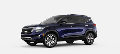 Dark Ocean Blue 2021 Seltos exterior front fascia driver side