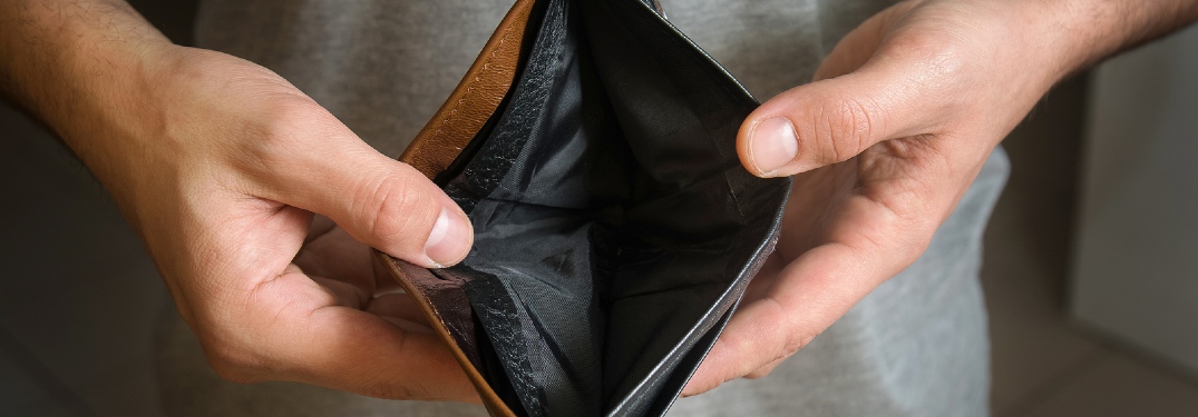 empty wallet held open