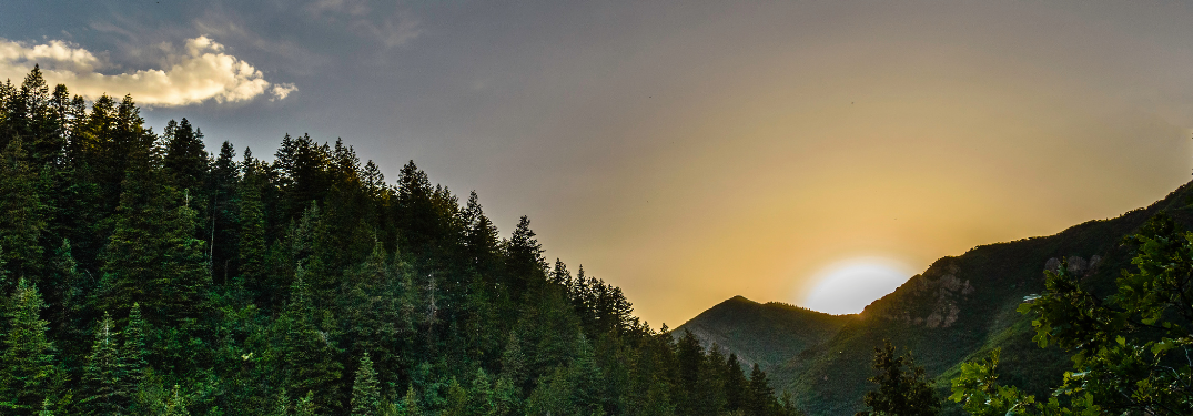 A Californian mountain landscape at sunset