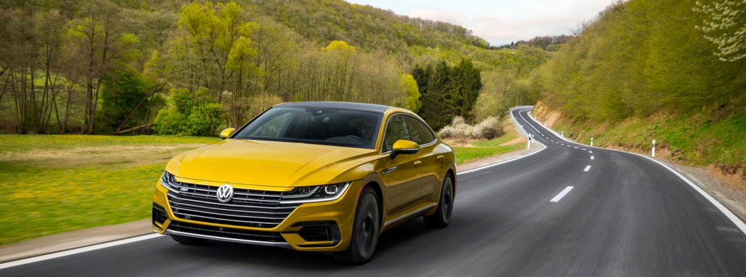 2019 VW Arteon Front View of Yellow Exterior with R-Line