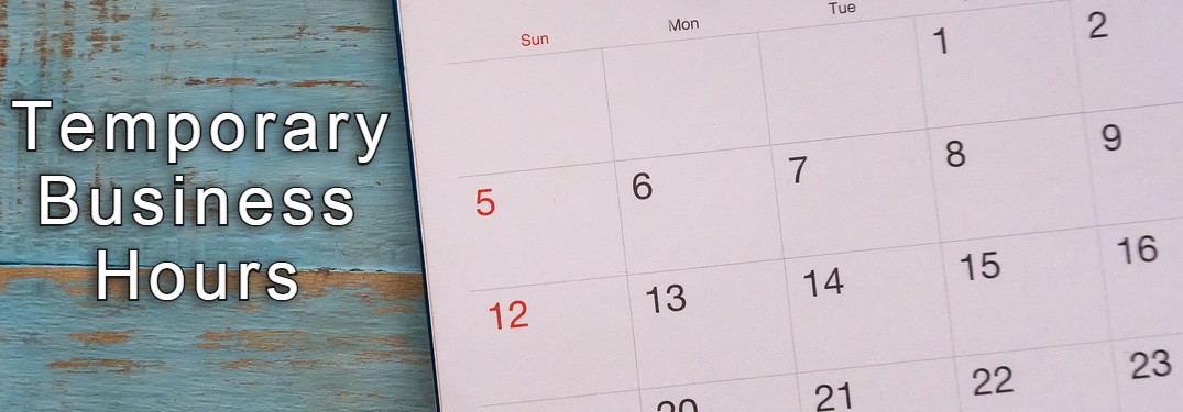 temporary business hours on top of stock photo of calendar