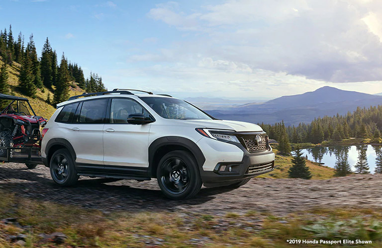 2020 Honda Passport with mountains in the background