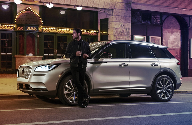 2020 Lincoln Corsair with man next to the vehicle