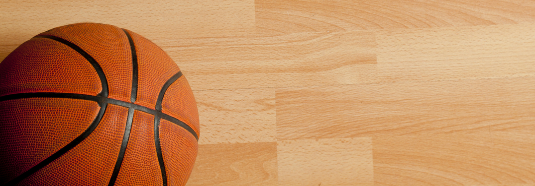 Basketball on basketball court