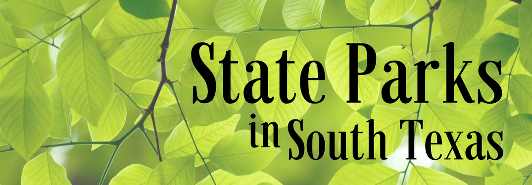 State Parks in South Texas on a leafy background