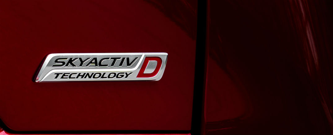 A photo of the SKYACTIV®-D badge used by the Mazda CX-5 Diesel.