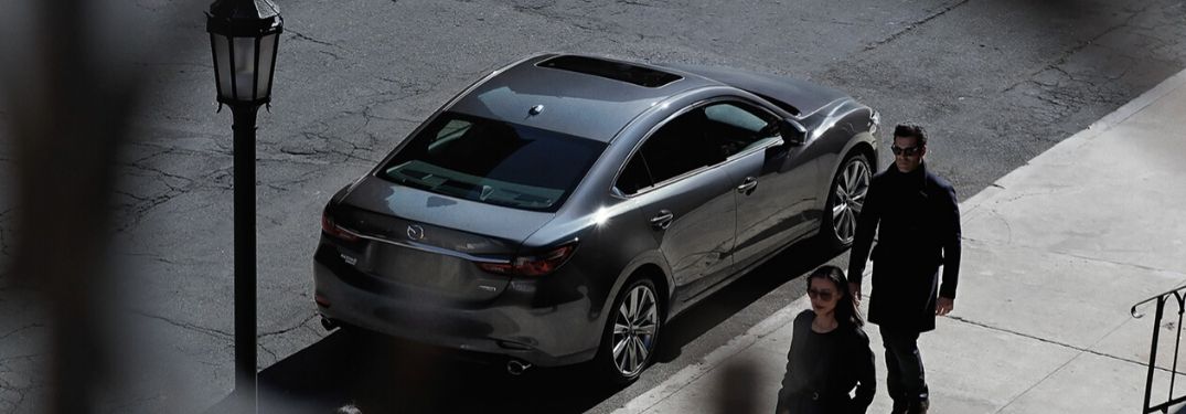 Gray 2020 Mazda6 Rear Exterior on a City Street