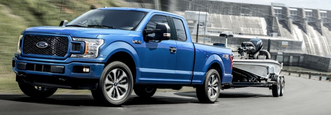2020 Ford F-150 towing a boat