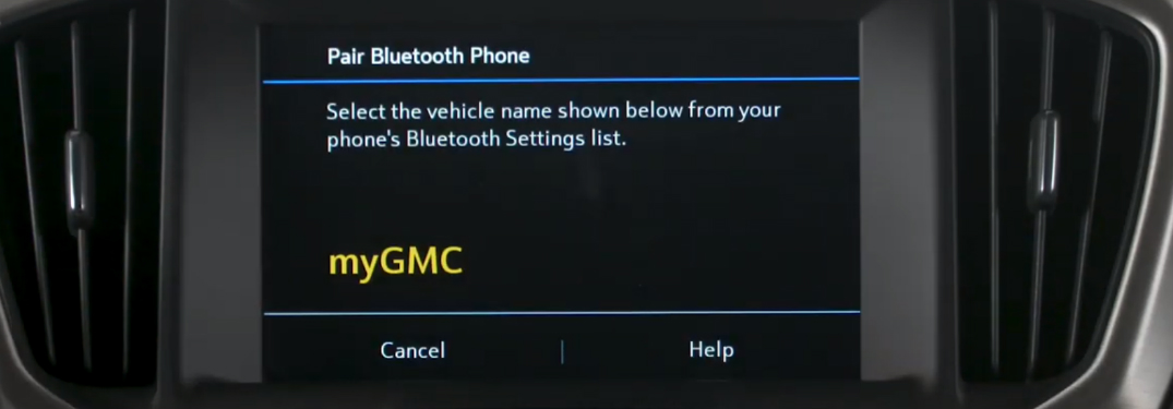 Demonstration of phone pairing with the GMC Intellilink System