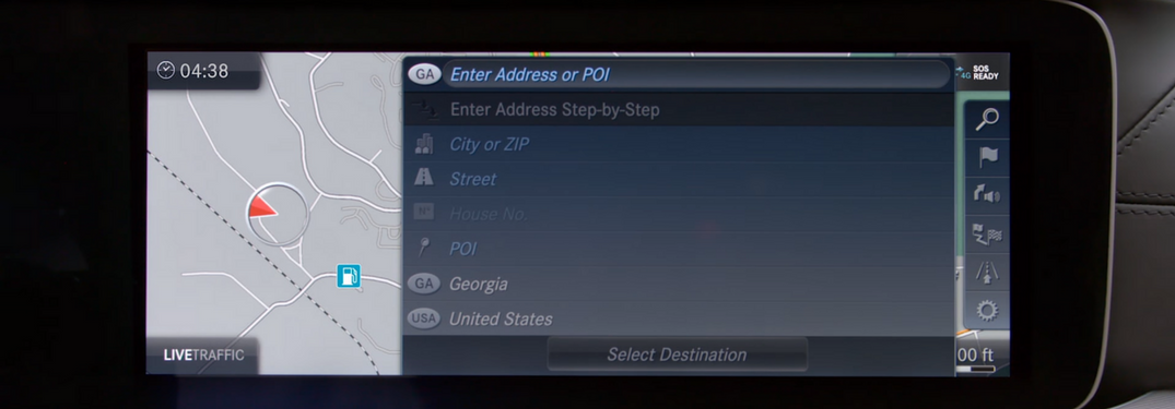 Screenshot of Mercedes-Benz navigation screen