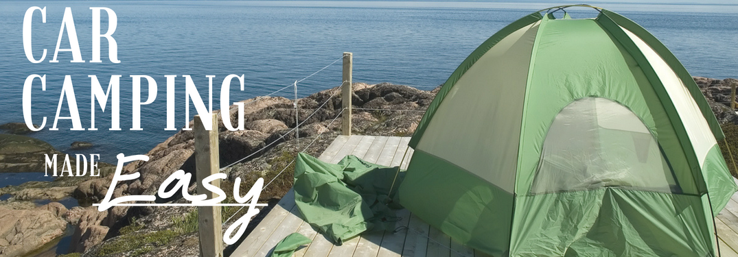Car Camping made easy next to a tent on the sea