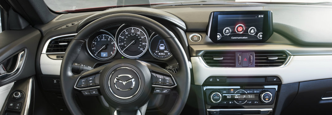 mazda dashboard, steering wheel, mazda connect screen