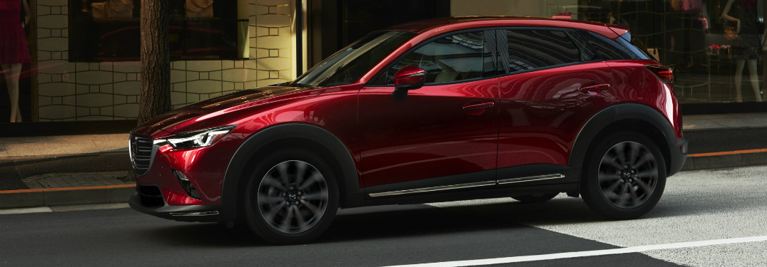 left side of red mazda cx-3