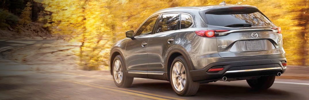 rear view of a silver 2019 Mazda CX-9