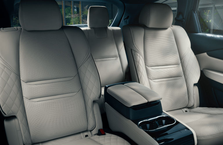 The rear interior view of the seats inside a 2021 Mazda CX-9.