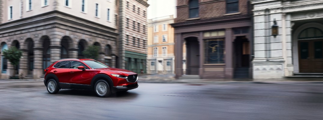2020 Mazda CX-30 driving downtown