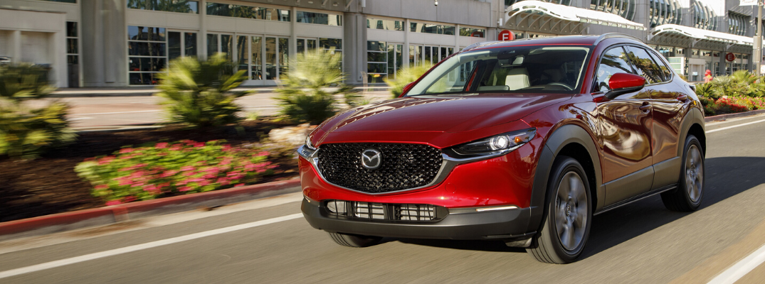 Red 2020 Mazda CX-30 Driving