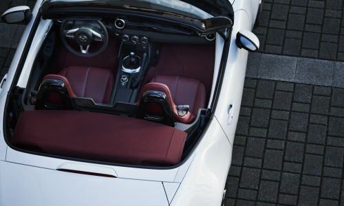 Overhead view of 100th Anniversary Special Edition Mazda MX-5 Miata