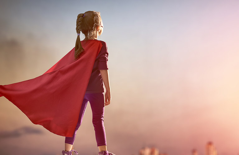 Girl in Superhero Costume
