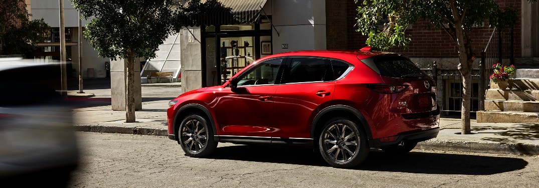 2021 Mazda CX-5 red parked on street