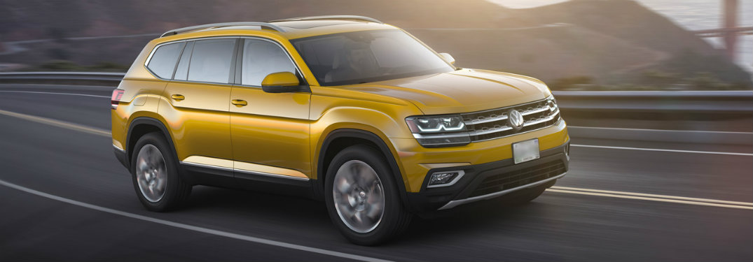 2018 Volkswagen Atlas exterior yellow on road