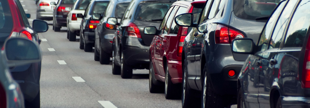multiple cars in a traffic jam
