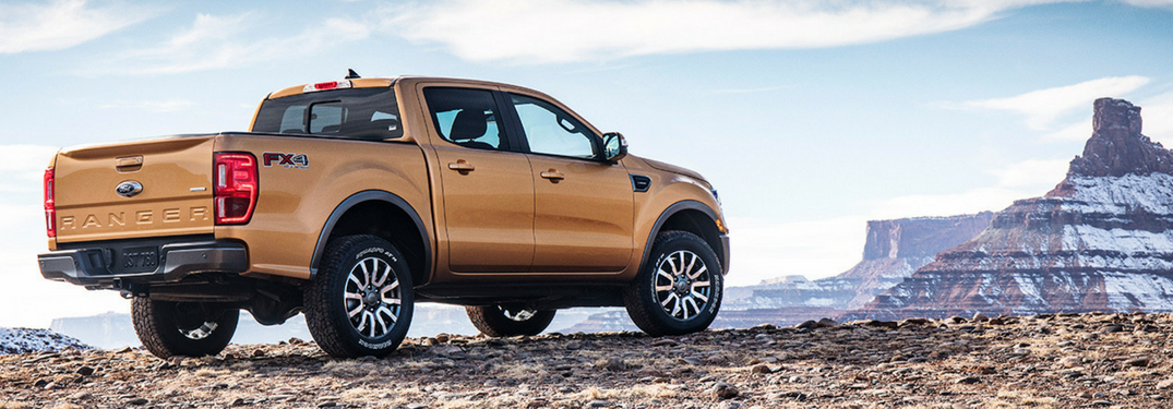2019 ford ranger rear view by mountains