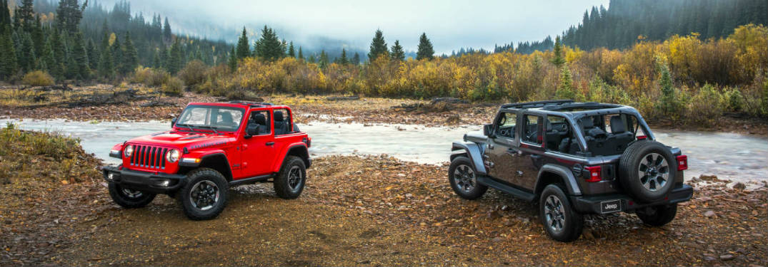 2018 Jeep Wrangler two models by river